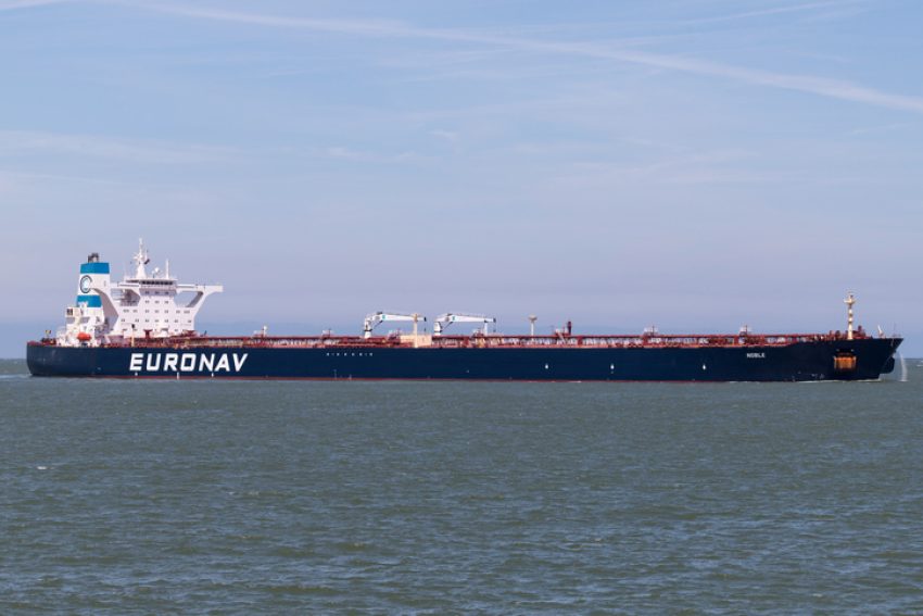 Maasvlakte, Netherlands - June 26, 2018: Euronav VLCC tanker ‘Noble’ inbound Rotterdam